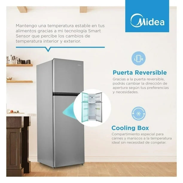 Refrigerador 10 Pies Midea Blue Steel Top Mount