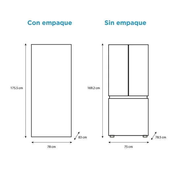 Refrigerador Midea 19 pies FrenchDoor Inoxidable