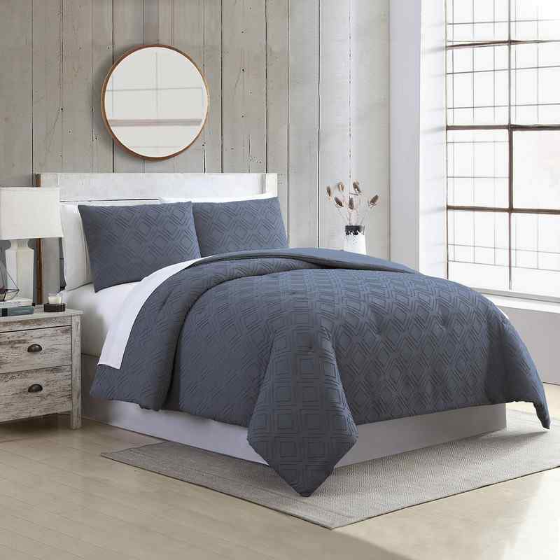 Edredón King 3 pzas Azul Marino Ethos Comforter Modern Threads