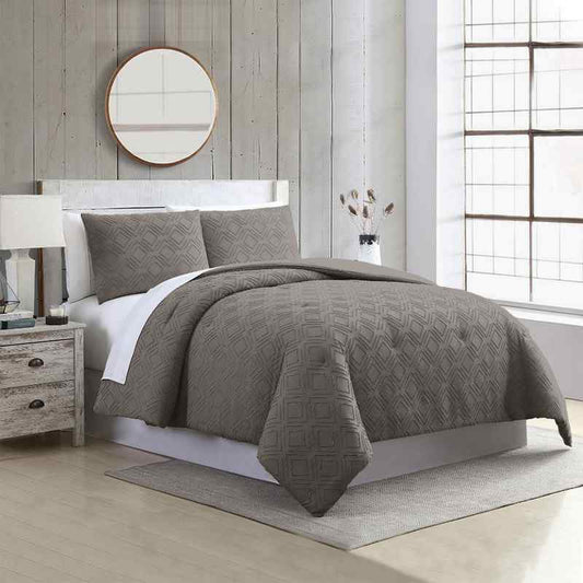 Edredón King 3 pzas Gris Ethos Comforter Modern Threads