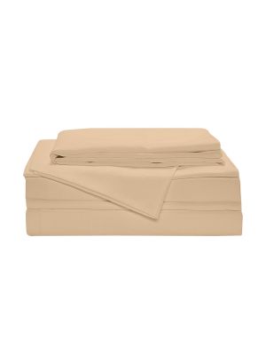 Set de Sábanas Queen Size Beige Liso