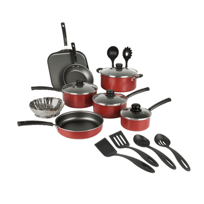 Batería de cocina Tramontina primaware color rojo 18 piezas