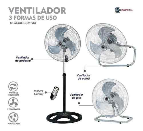 Ventilador Metálico 3 En 1 Ms Hometech Ht-730