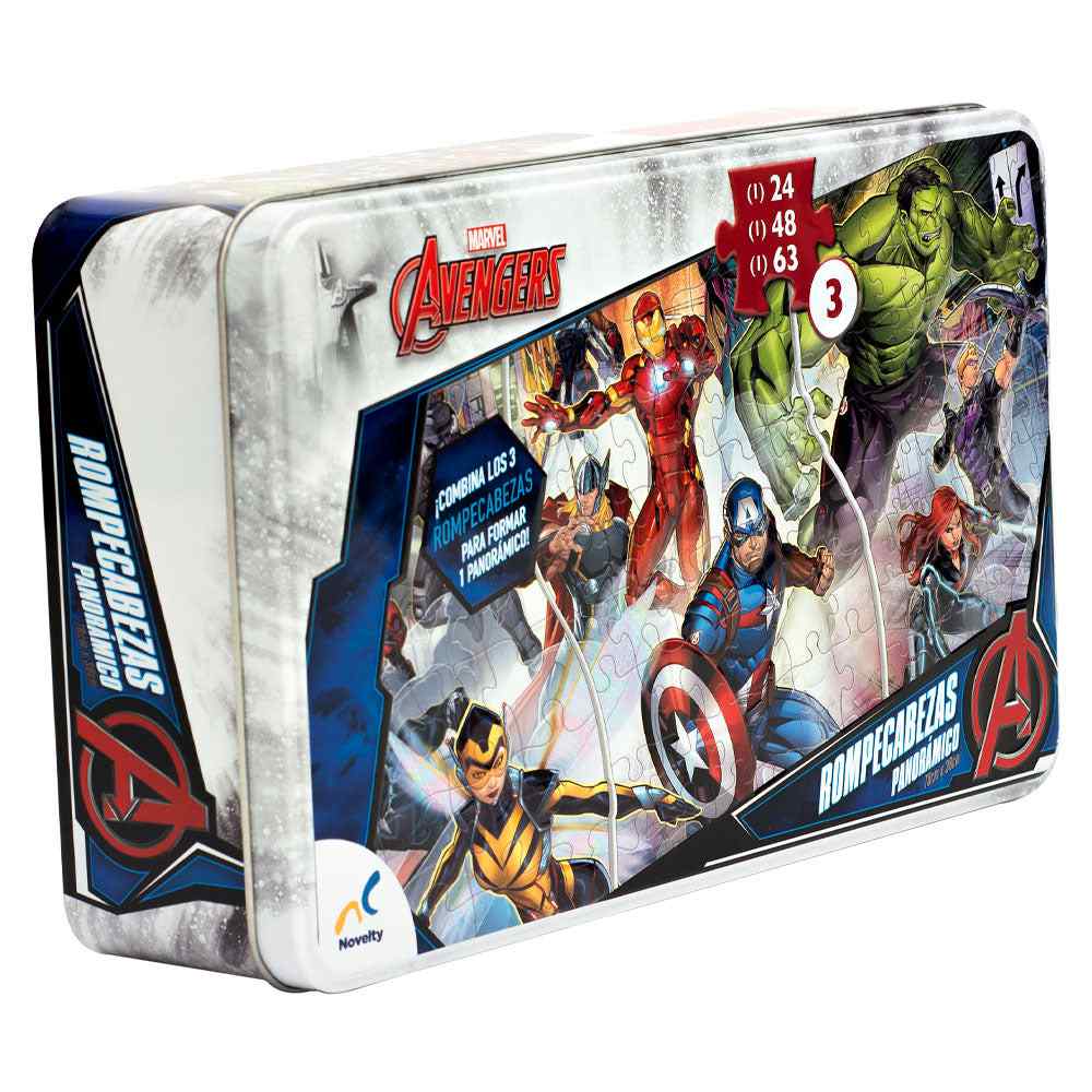 Rompecabezas de los Avengers Panorámico 3 en 1 - Novelty