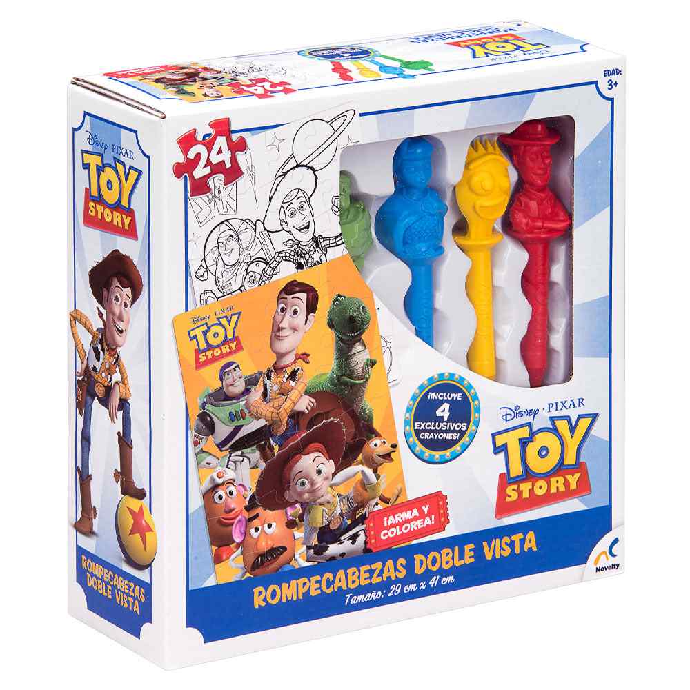 Rompecabeza para Niños Doble Vista + Crayones de Toy Story