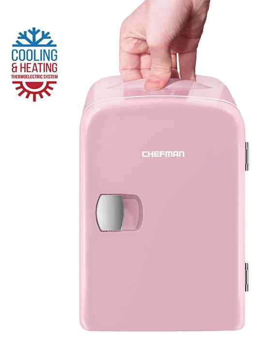 Mini-refrigerador portátil Chefman Rosa